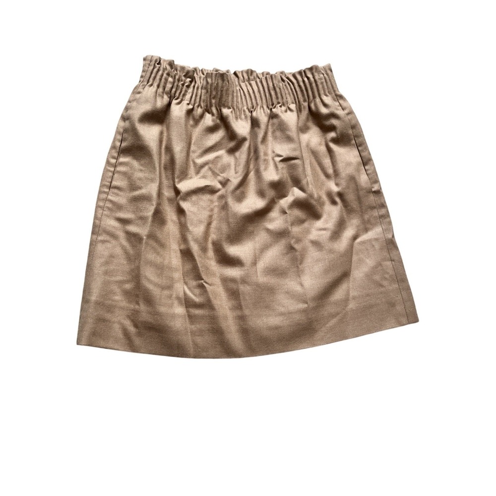 J.CREW Women's Skirt Brown Tan Paper Bag‎ Mini Wool Blend Skirt 0 XS